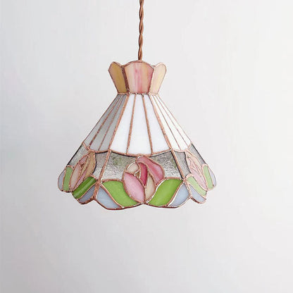 Belle poque Rose Glass Pendant Light