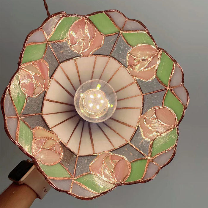 Belle poque Rose Glass Pendant Light