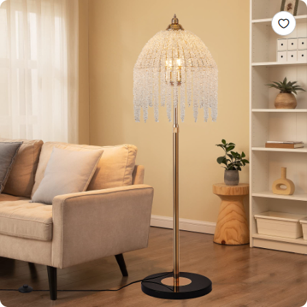 Cascade Crystal Elegance Floor Lamp