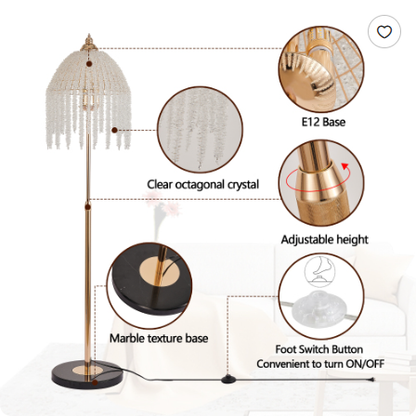 Cascade Crystal Elegance Floor Lamp