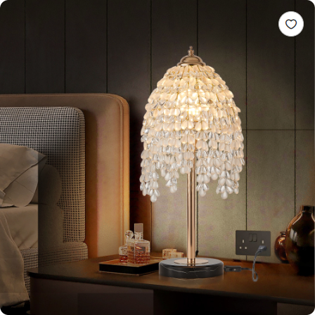 Crystal Drop Vintage Accent Table Lamp
