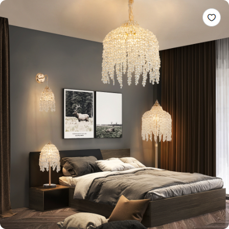 Crystal Drop Vintage Accent Table Lamp