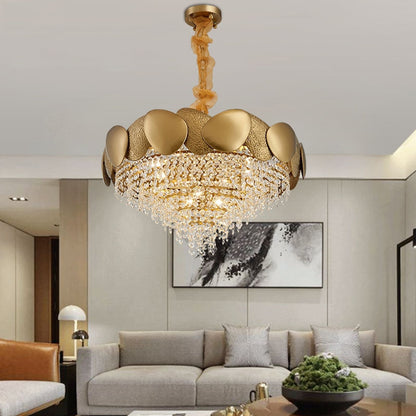 Crystal Halo Stainless Steel Ceiling Chandelier