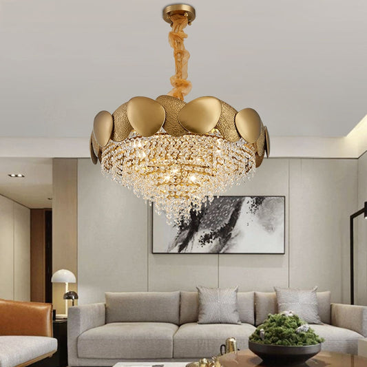 Crystal Halo Stainless Steel Ceiling Chandelier