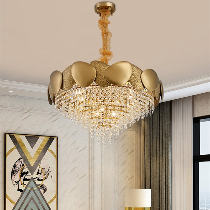 Crystal Halo Stainless Steel Ceiling Chandelier
