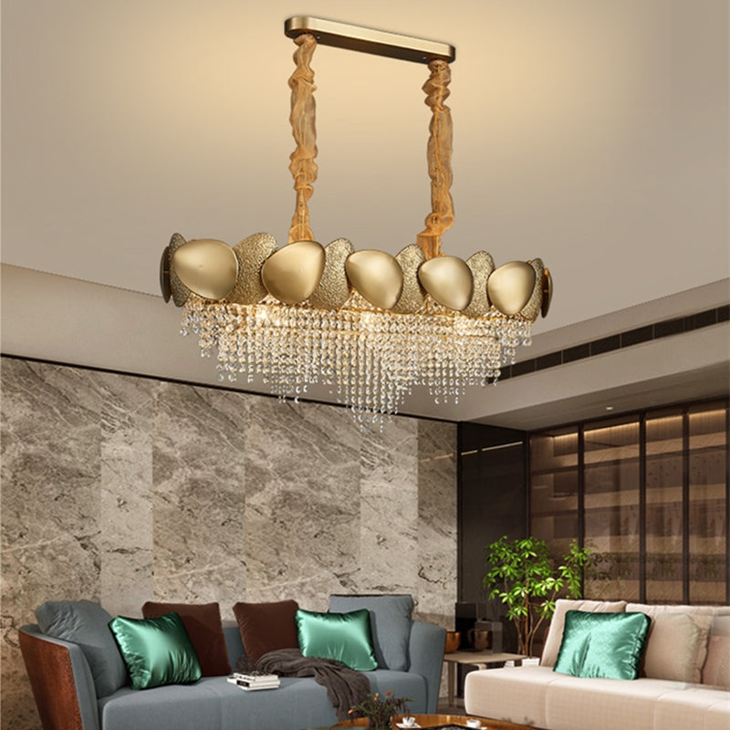 Crystal Halo Stainless Steel Ceiling Chandelier