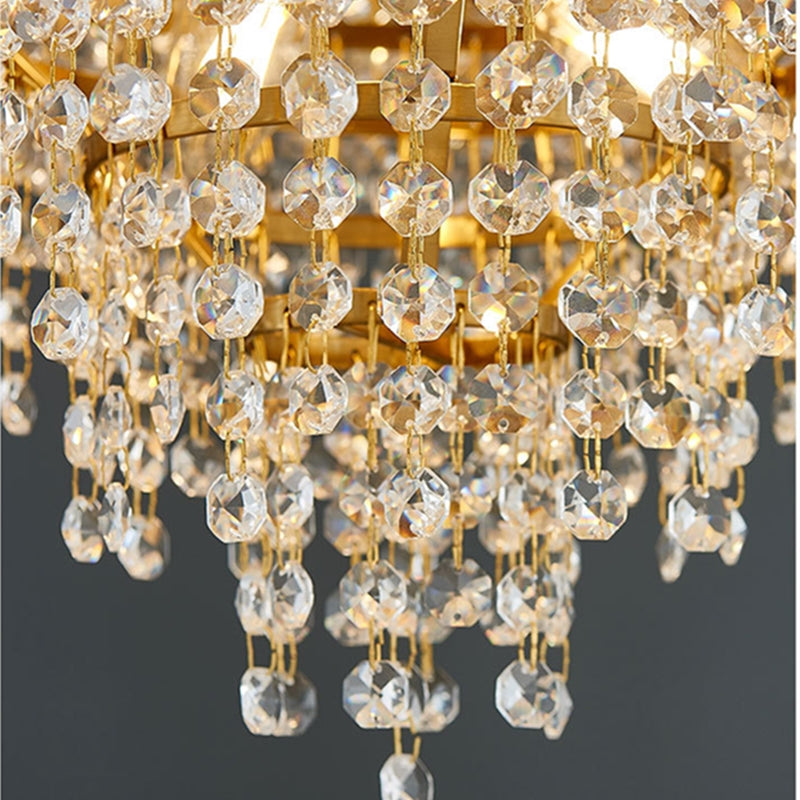 Crystal Halo Stainless Steel Ceiling Chandelier