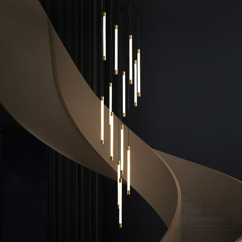 Imperial Copper Cascade Staircase Chandelier