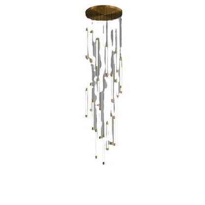 Imperial Copper Cascade Staircase Chandelier