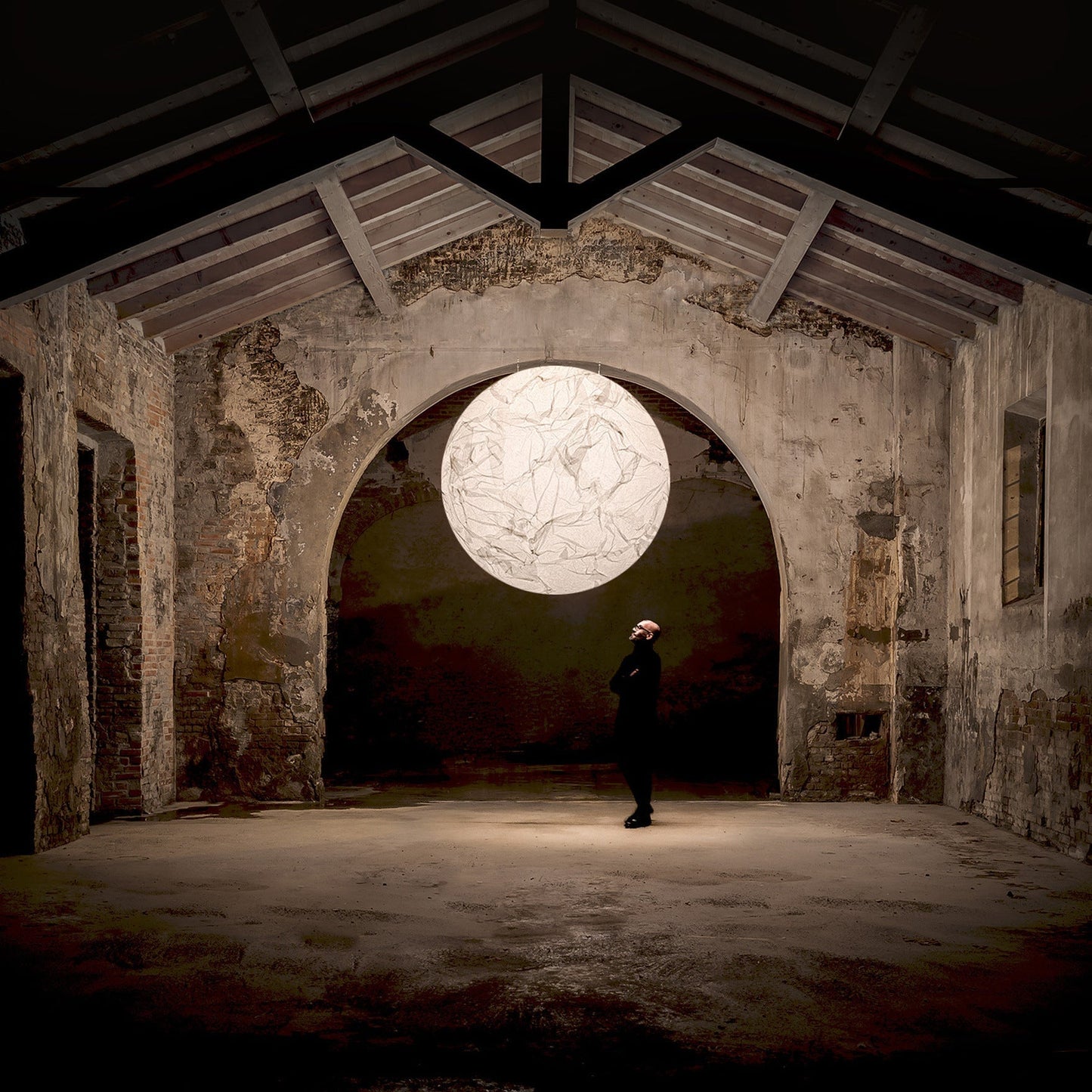 Luxury Minimalist Creative Double-height Restaurant Moon Pendant Light
