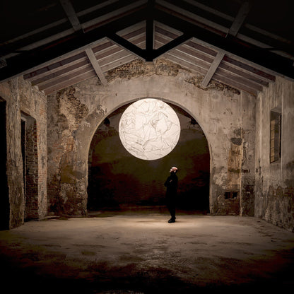Luxury Minimalist Creative Double-height Restaurant Moon Pendant Light