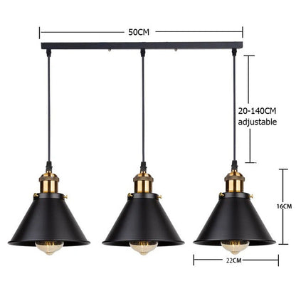 Noir Petite Triple Arm Chandelier