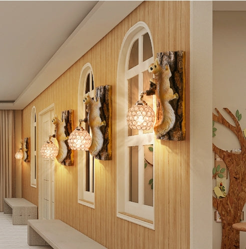 Woodland Charm Squirrel Wall Light
