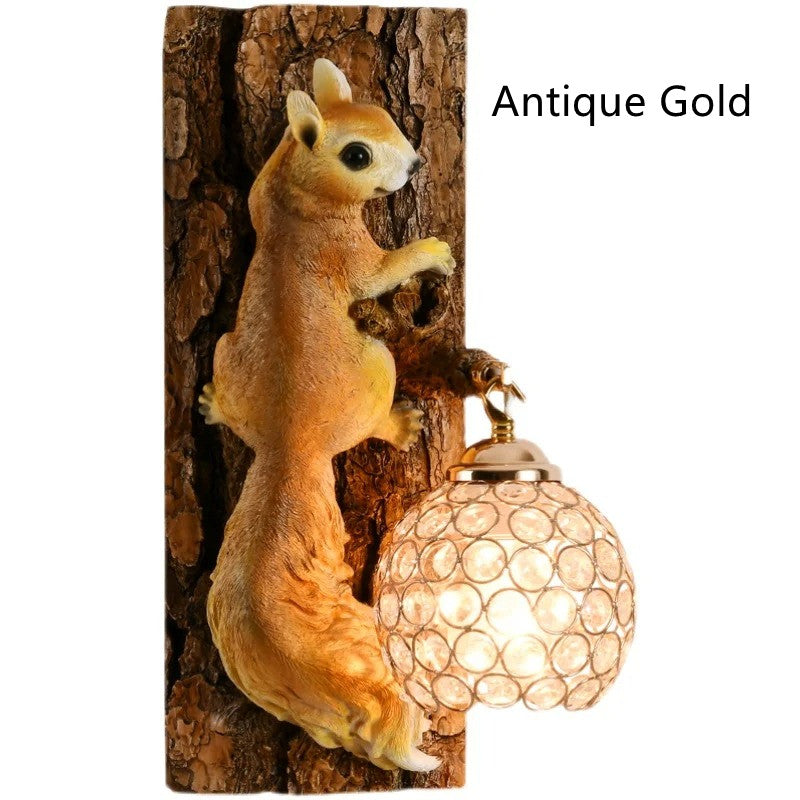 Woodland Charm Squirrel Wall Light