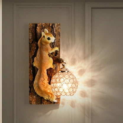 Woodland Charm Squirrel Wall Light