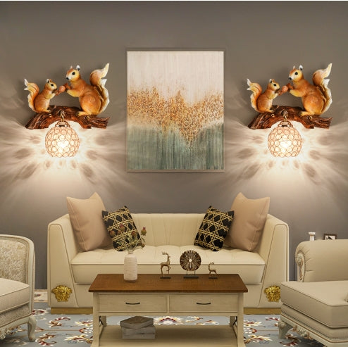 Woodland Charm Squirrel Wall Light