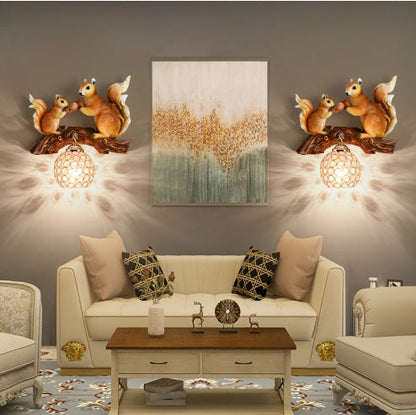 Woodland Charm Squirrel Wall Light