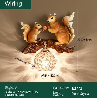 Woodland Charm Squirrel Wall Light