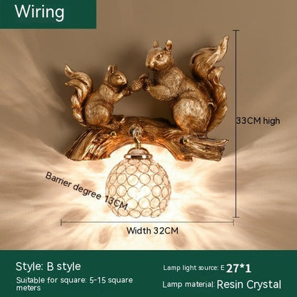 Woodland Charm Squirrel Wall Light
