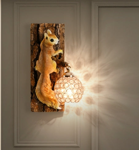 Woodland Charm Squirrel Wall Light